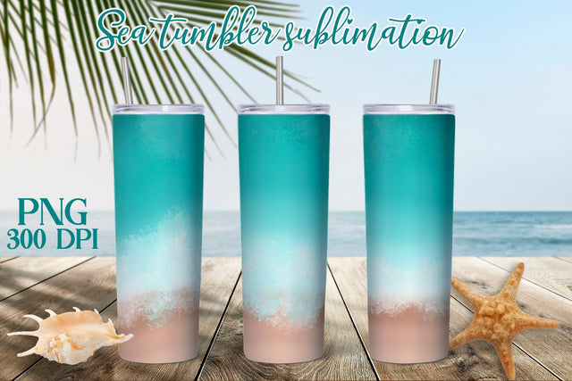 Beach tumbler sublimation | Summer tumbler design Sublimation Svetana Studio 