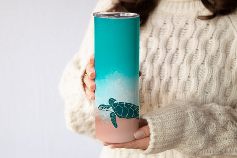 Beach tumbler sublimation | Turtle tumbler design Sublimation Svetana Studio 