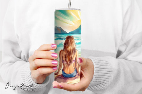 Beach Tumbler Wrap Bundle 6 PNG Sublumation Design Sublimation OrangeBrushStudio 