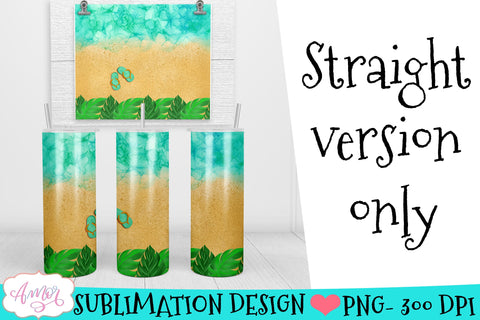 Beach tumbler wrap for sublimation Sublimation Amorclipart 