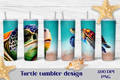 Beach tumbler wrap | Turtle tumbler design Sublimation Svetana Studio 