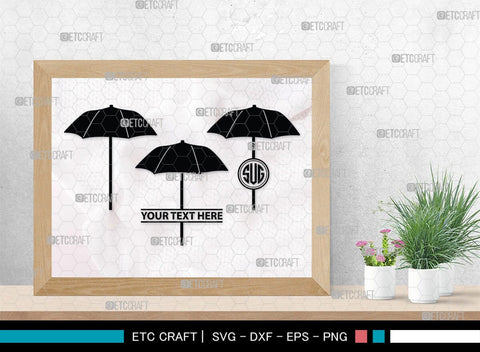 Beach Umbrella Monogram, Beach Umbrella Silhouette, Beach Umbrella SVG, Beach Svg, Summer Svg, Vacation Svg, Outdoor Umbrella Svg, SB00466 SVG ETC Craft 