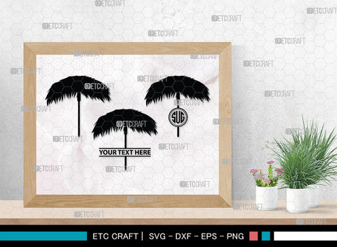 Beach Umbrella Monogram, Beach Umbrella Silhouette, Beach Umbrella SVG, Beach Svg, Summer Svg, Vacation Svg, Outdoor Umbrella Svg, SB00466 SVG ETC Craft 