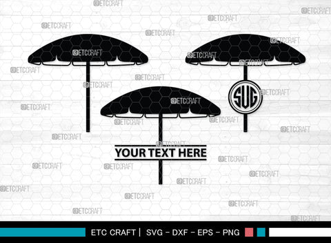 Beach Umbrella Monogram, Beach Umbrella Silhouette, Beach Umbrella SVG, Beach Svg, Summer Svg, Vacation Svg, Outdoor Umbrella Svg, SB00466 SVG ETC Craft 