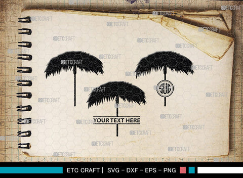 Beach Umbrella Monogram, Beach Umbrella Silhouette, Beach Umbrella SVG, Beach Svg, Summer Svg, Vacation Svg, Outdoor Umbrella Svg, SB00466 SVG ETC Craft 