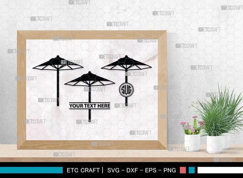 Beach Umbrella Monogram, Beach Umbrella Silhouette, Beach Umbrella SVG, Beach Svg, Summer Svg, Vacation Svg, Outdoor Umbrella Svg, SB00466 SVG ETC Craft 