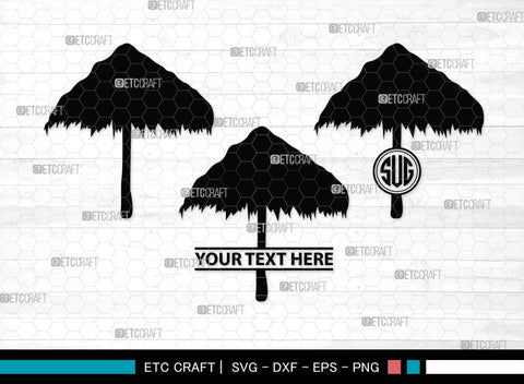 Beach Umbrella Monogram, Beach Umbrella Silhouette, Beach Umbrella SVG, Beach Svg, Summer Svg, Vacation Svg, Outdoor Umbrella Svg, SB00466 SVG ETC Craft 