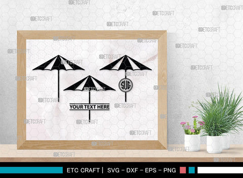 Beach Umbrella Monogram, Beach Umbrella Silhouette, Beach Umbrella SVG, Beach Svg, Summer Svg, Vacation Svg, Outdoor Umbrella Svg, SB00466 SVG ETC Craft 