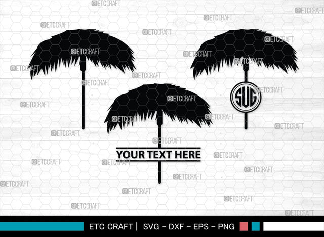 Beach Umbrella Monogram, Beach Umbrella Silhouette, Beach Umbrella SVG, Beach Svg, Summer Svg, Vacation Svg, Outdoor Umbrella Svg, SB00466 SVG ETC Craft 