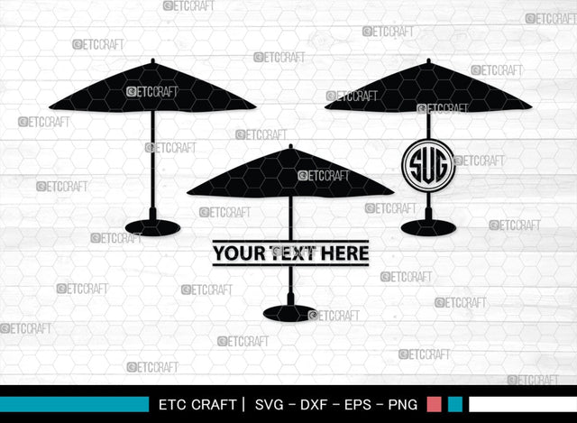Beach Umbrella Monogram, Beach Umbrella Silhouette, Beach Umbrella SVG, Beach Svg, Summer Svg, Vacation Svg, Outdoor Umbrella Svg, SB00466 SVG ETC Craft 