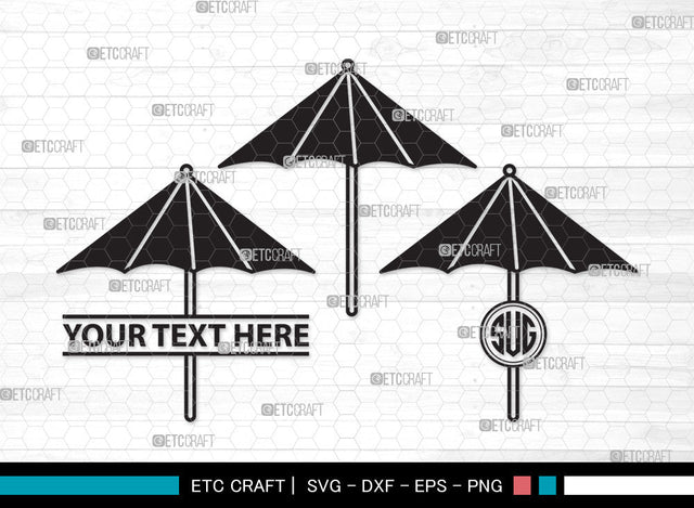 Beach Umbrella Monogram SVG | Beach Umbrella Svg | Beach Svg | Summer Svg | Beach Umbrella Monogram SVG ETC Craft 