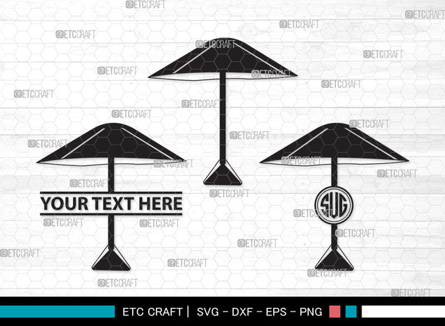 Beach Umbrella Monogram SVG | Beach Umbrella Svg | Beach Svg | Summer Svg | Beach Umbrella Monogram SVG ETC Craft 