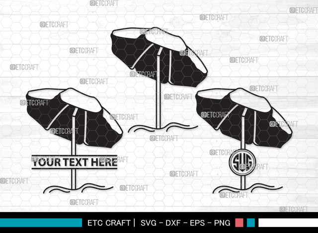 Beach Umbrella Monogram SVG | Beach Umbrella Svg | Beach Svg | Summer Svg | Beach Umbrella Monogram SVG ETC Craft 