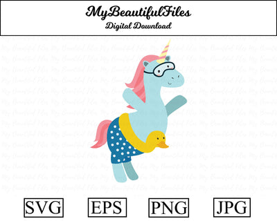 beach unicorn - animal SVG MyBeautifulFiles 