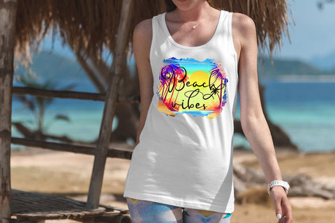 Beach Vibes I Summer Sublimation Design I Beach Sublimation Sublimation Happy Printables Club 