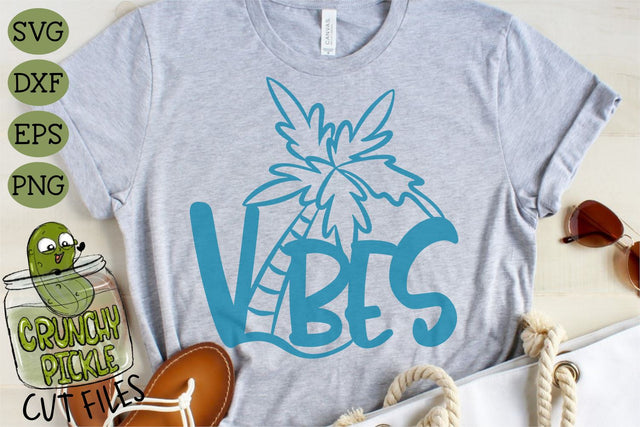 Beach Vibes Palm Tree SVG Cut File SVG Crunchy Pickle 