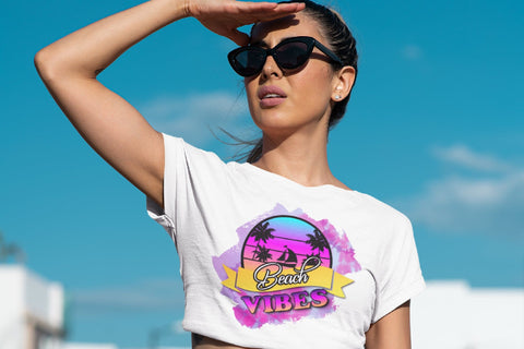 Beach Vibes PNG Summer Sublimation Design Sublimation OrangeBrushStudio 