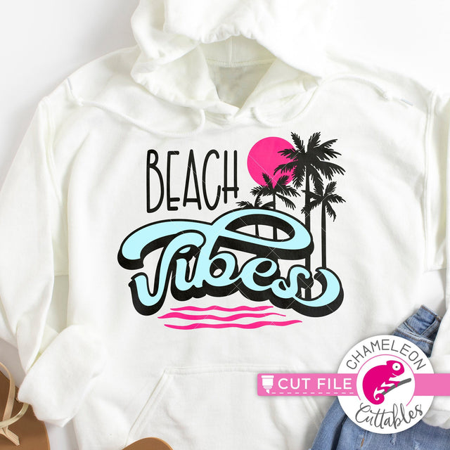 Beach vibes retro vacay svg dxf png SVG Chameleon Cuttables 