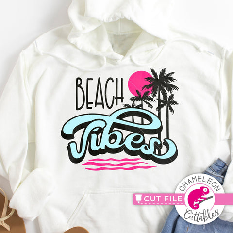 Beach vibes retro vacay svg dxf png SVG Chameleon Cuttables 