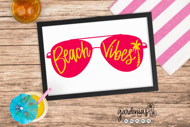Beach Vibes Sunglasses SVG SVG Gardenias Art Shop 