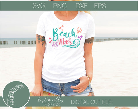 Beach Vibes SVG-Summer SVG-Ocean SVG-Vacation SVG SVG Linden Valley Designs 