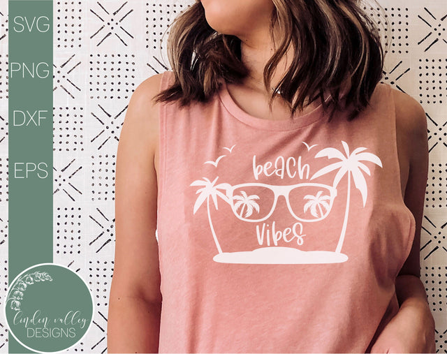 Beach Vibes SVG-Summer SVG-Palm Trees SVG SVG Linden Valley Designs 