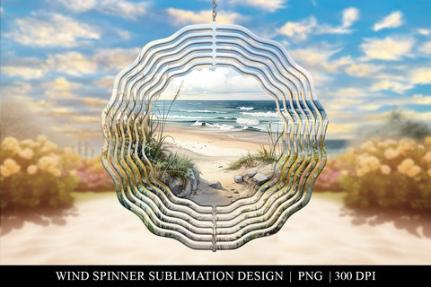 Beach Wind Spinner PNG For Sublimation Sublimation BijouBay 