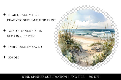 Beach Wind Spinner PNG For Sublimation Sublimation BijouBay 