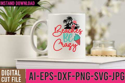Beaches Be Crazy SVG Cut File, Summer SVG Bundle SVG BlackCatsMedia 