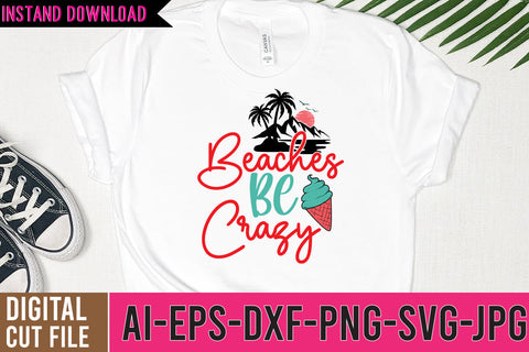 Beaches Be Crazy SVG Cut File, Summer SVG Bundle SVG BlackCatsMedia 