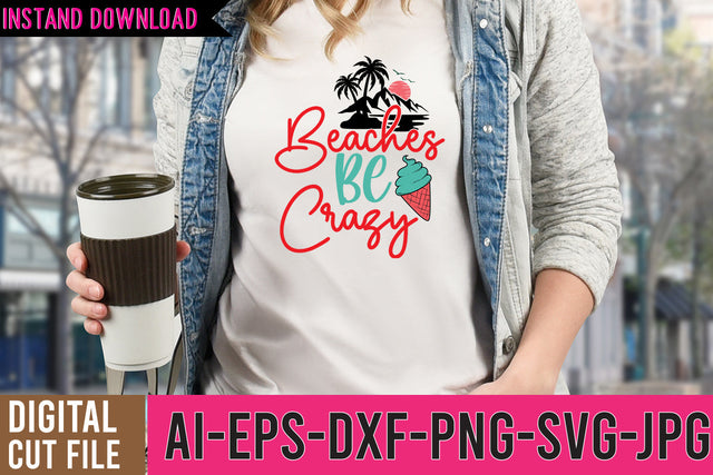 Beaches Be Crazy SVG Cut File, Summer SVG Bundle SVG BlackCatsMedia 