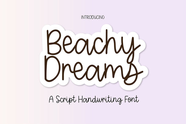Beachy Dreams Cursive Handwriting Font Blush Font Co. 