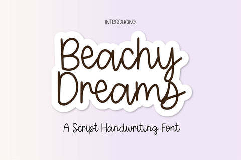 Beachy Dreams Cursive Handwriting Font Blush Font Co. 
