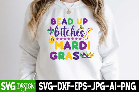 Bead Bitches Mardi Gras SVG Cut File, Bead Bitches Mardi Gras Sublimation SVG BlackCatsMedia 