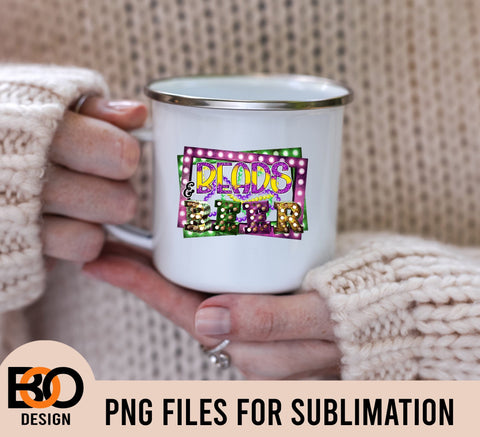 Beads And Beer Mardi Gras PNG, Mardi Gras Glitter Leopard Sublimation Sublimation BOO-design 
