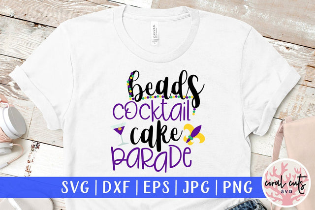 Beads Cocktail Cake Parade - Mardi Gras SVG EPS DXF PNG SVG CoralCutsSVG 