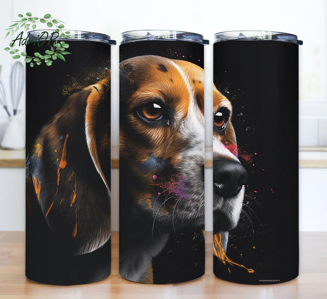 Beagle 20oz Skinny Tumbler Png, Ultra Detailed Artistic, Detailed Gorgeous Face, Dog Lover Tumbler Seamless Sublimation Designs, Beagle Dog Tumbler Sublimation AdriOP 