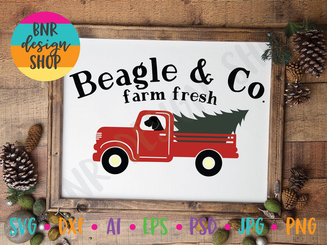 Beagle Christmas Truck SVG SVG BNRDesignShop 