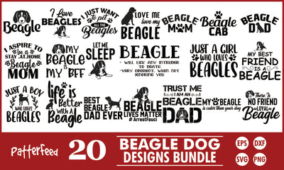 Beagle Dog SVG Designs Bundle, Beagle Dogs SVG PatternFeed8 