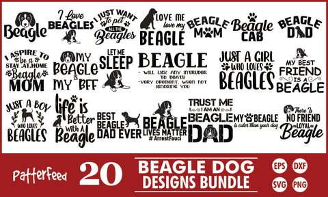 Beagle Dog SVG Designs Bundle, Beagle Dogs SVG PatternFeed8 