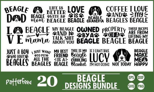Beagle Dog SVG Designs Bundle SVG PatternFeed8 