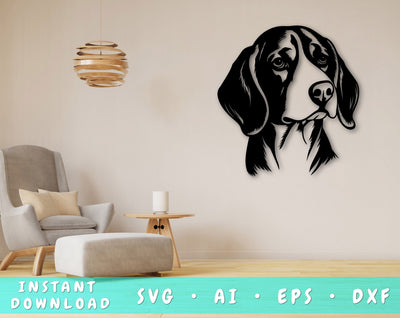 Beagle Laser SVG Cut File, Beagle Glowforge File, Beagle DXF, Beagle Wall Art SVG SVG HappyDesignStudio 