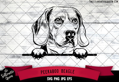 Beagle Peek A Boo | Peekaboo | Peeking Dog Face SVG for Glowforge, Cricut, Laser, Silhouette, Scan n cut files SVG Loveleen Kaur 