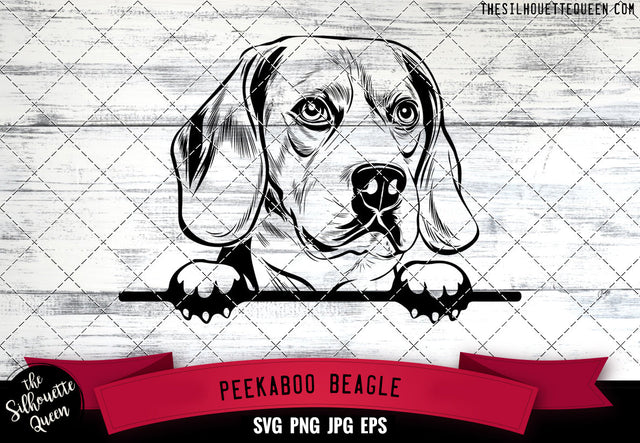 Beagle Peek A Boo | Peekaboo | Peeking Dog Face SVG for Glowforge, Cricut, Laser, Silhouette, Scan n cut files SVG Loveleen Kaur 