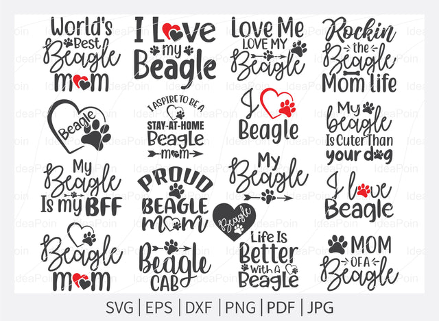Beagle SVG Bundle, Beagle SVG, Dog Lover svg, Beagle Dog quotes, Beagle t-shirt design, Beagle silhouette svg, Dog breed svg, Beagle mom svg SVG Dinvect 