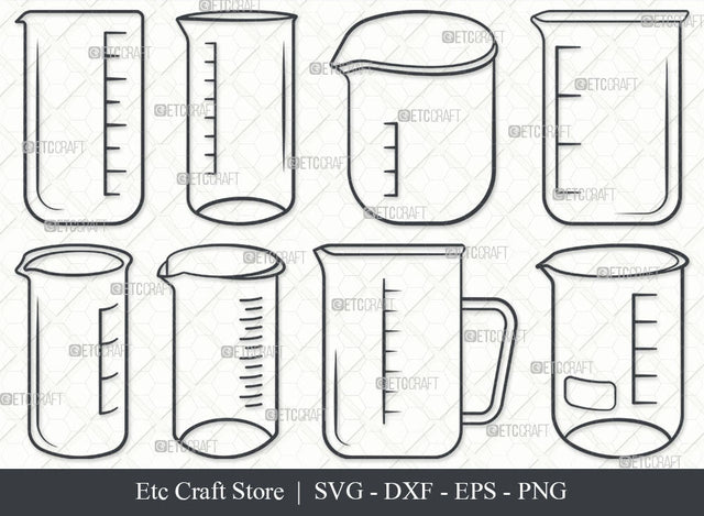 Beaker SVG, Beaker Outline, Chemistry Svg, Science Svg, Chemistry Tools Svg, Lab Equipment Svg, Chemistry Beaker Svg, Beaker Bundle SVG ETC Craft 