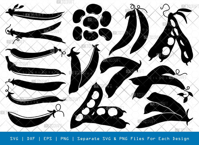 Beans Silhouette, Beans SVG, Bean Seeds Svg, Food Item Svg, Kidney Bean Svg, Beans Bundle, SB00900 SVG ETC Craft 