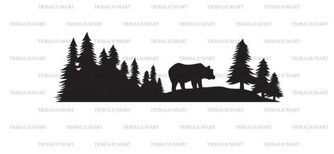 Bear and forest SVG TribaliumArtSF 