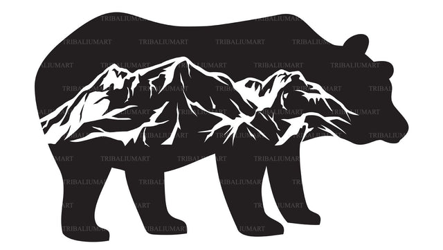 Bear and mountains SVG TribaliumArtSF 