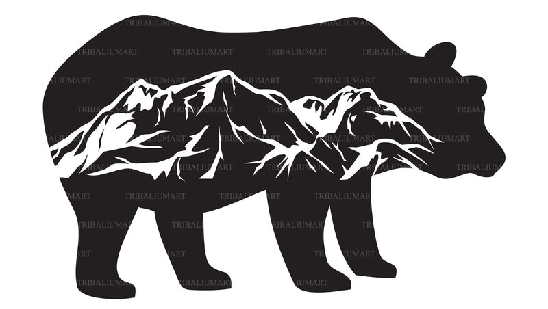 Bear and mountains SVG TribaliumArtSF 